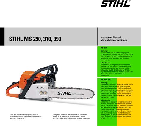 Stihl Ms 290 Ms 310 Ms 390 Service Repair Workshop Manual Download